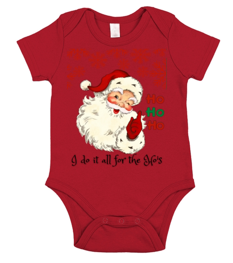 Santa Funny Christmas I Do It All For The Hos Short Sleeve Baby One-Piece