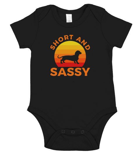 Short and Sassy Dachshund Retro Vintage Short Sleeve Baby One-Piece