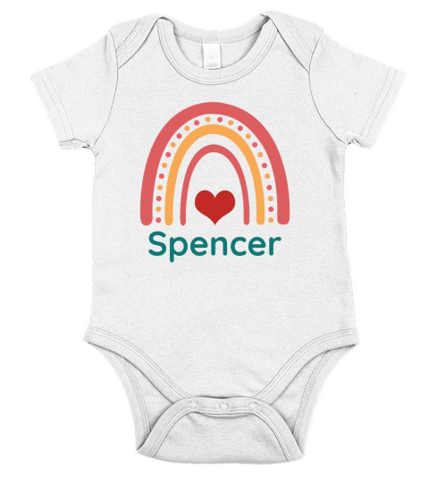 Spencer Vintage Boho Rainbow Short Sleeve Baby One-Piece