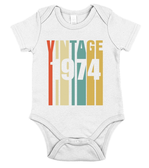 Vintage 1974 Retro Short Sleeve Baby One-Piece