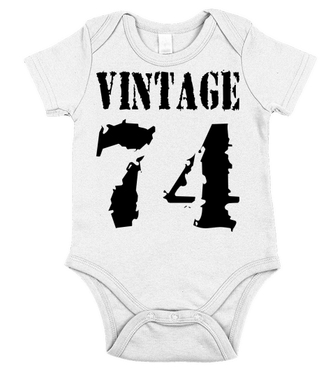 Vintage 1974 - Vintage 74 - Party Vector Short Sleeve Baby One-Piece