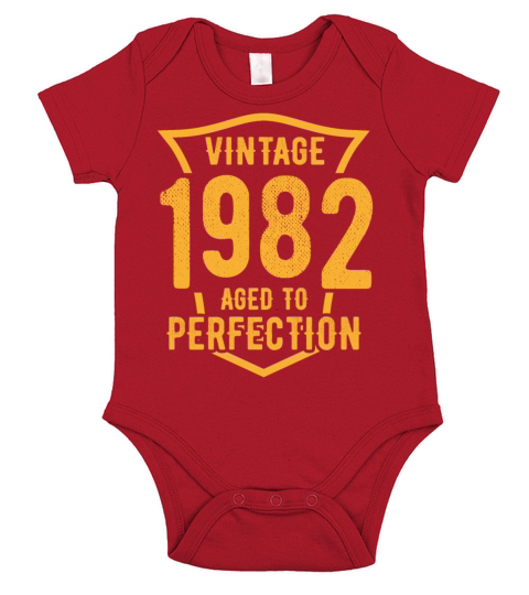 Vintage 1982 Aged To Perfection 42nd Birthday Short Sleeve Baby One-Piece