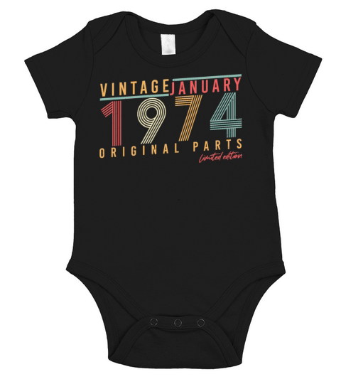 Vintage January 1974 Original Short Sleeve Baby One-Piece