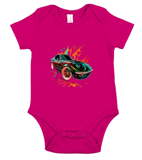 Vintage Sports Car Lovers Retro Pop Art Sports Car Short Sleeve Baby One-Piece