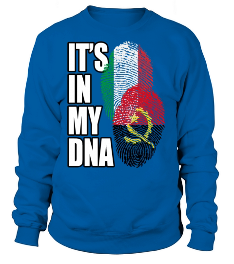 Angolan And Italian Mix Heritage DNA Flag Sweatshirt Unisex