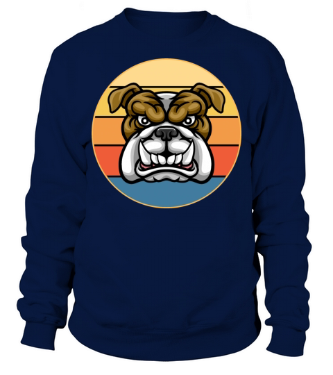 Bulldog Dog Breed Vintage Retro Sunset Sweatshirt Unisex
