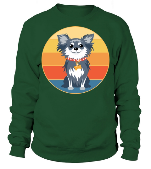 Cute Chihuahua Dog Breed Vintage Retro Sunset Sweatshirt Unisex