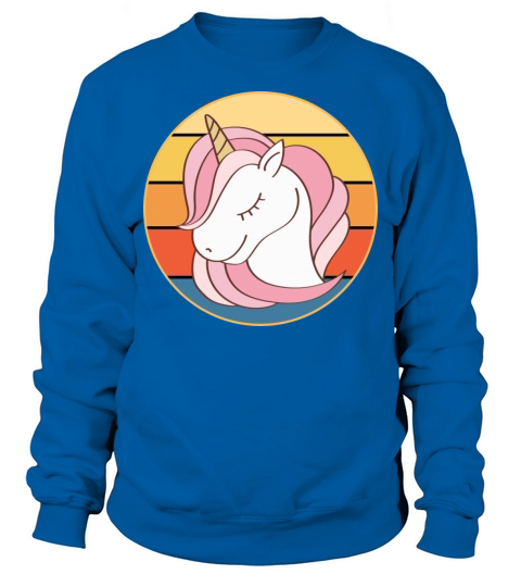 Cute Kawaii Unicorn Retro Sunset Vintage Sweatshirt Unisex