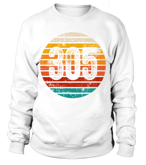 Distressed Vintage Sunset 305 Area Code Sweatshirt Unisex