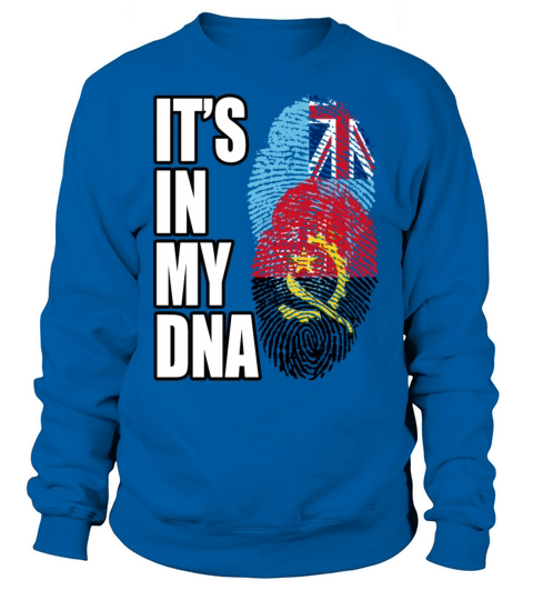 Fijian And Angolan Mix Heritage DNA Flag Sweatshirt Unisex
