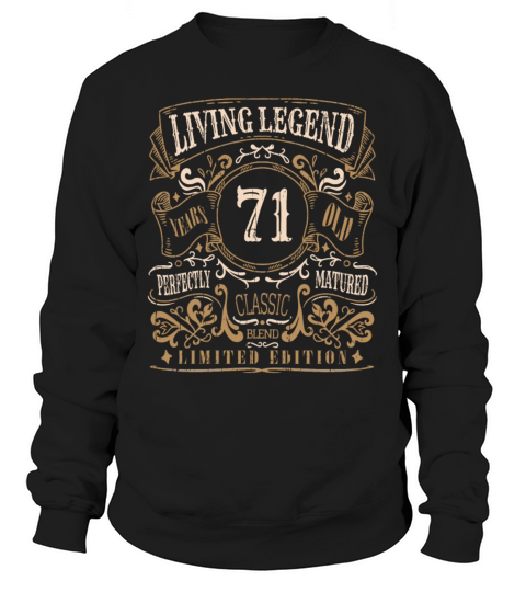 Retro Vintage Birth Whiskey Age 71 Years Old Sweatshirt Unisex