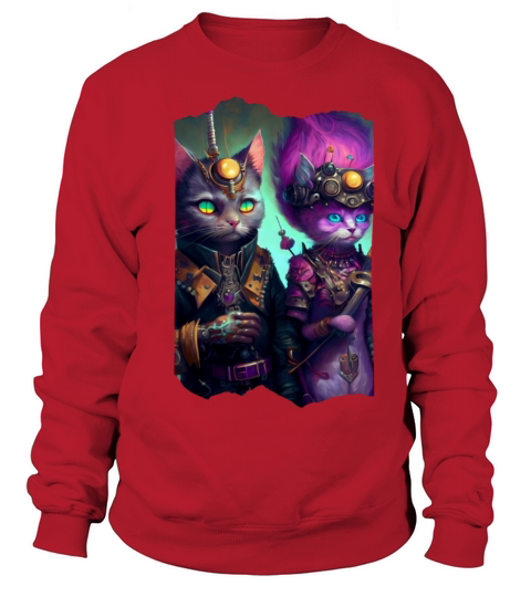 Scifi Steampunk Adventurer Cats Sweatshirt Unisex