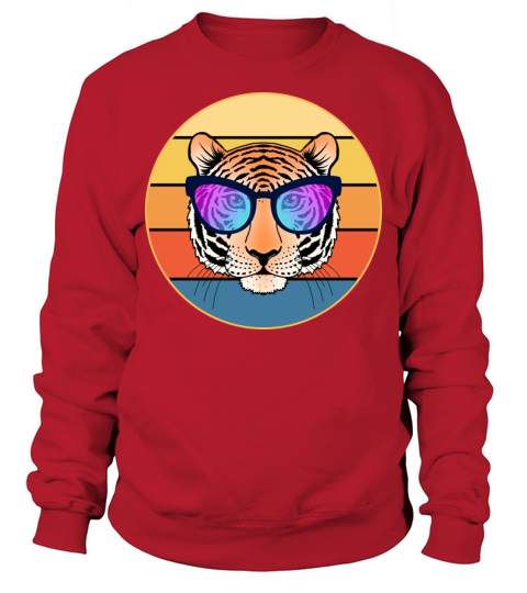 Tiger Big Cat Vintage Retro Sunset Sweatshirt Unisex