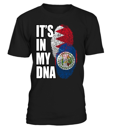 Belizean And Bahraini Mix Heritage DNA Flag T-Shirt Unisex
