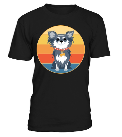 Cute Chihuahua Dog Breed Vintage Retro Sunset T-Shirt Unisex