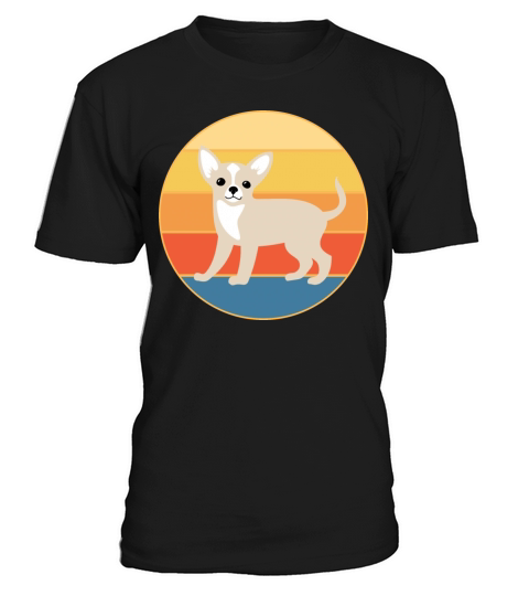 Cute Chihuahua Dog Breed Vintage Retro Sunset T-Shirt Unisex