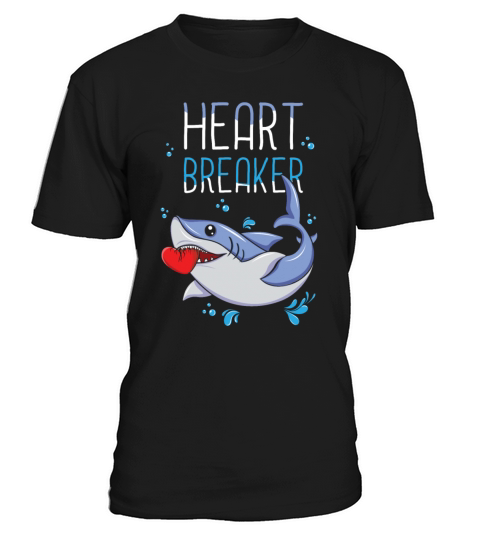 Cute Shark Heart Break Funny Hearts Day Valentines T-Shirt Unisex