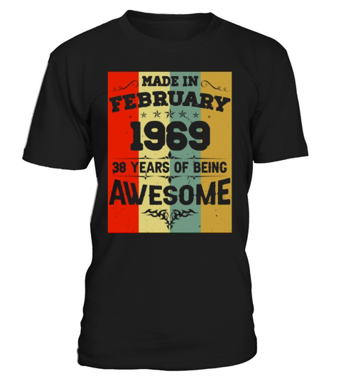 February 1969 Vintage Birthday Present T-Shirt Unisex