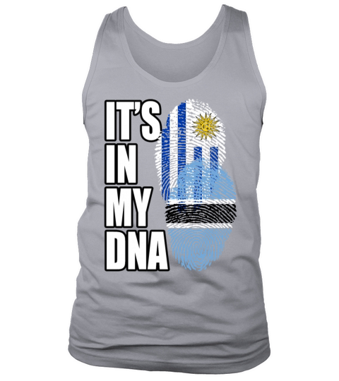 Botswana And Uruguayan Mix Heritage DNA Flag Tank Top Unisex