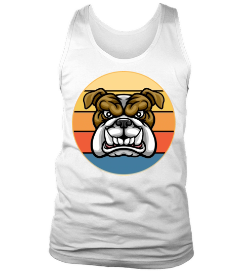 Bulldog Dog Breed Vintage Retro Sunset Tank Top Unisex