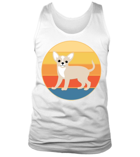Cute Chihuahua Dog Breed Vintage Retro Sunset Tank Top Unisex