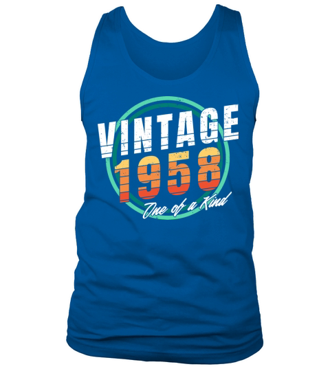 Vintage 1958 Shirt for Men Women 65 Year Old 65th Tank Top Unisex