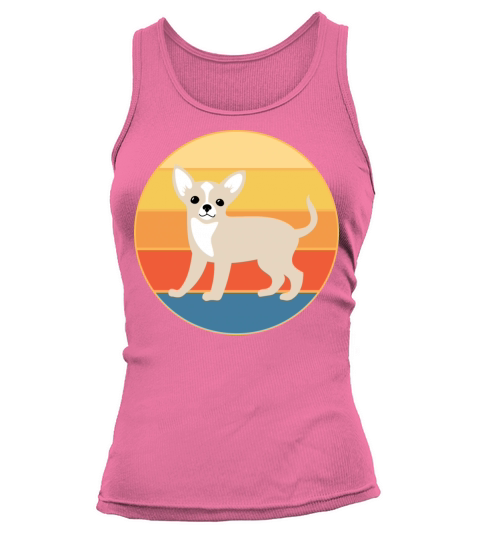 Cute Chihuahua Dog Breed Vintage Retro Sunset Tank top Woman