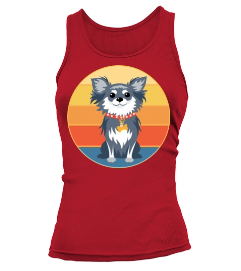 Cute Chihuahua Dog Breed Vintage Retro Sunset Tank top Woman