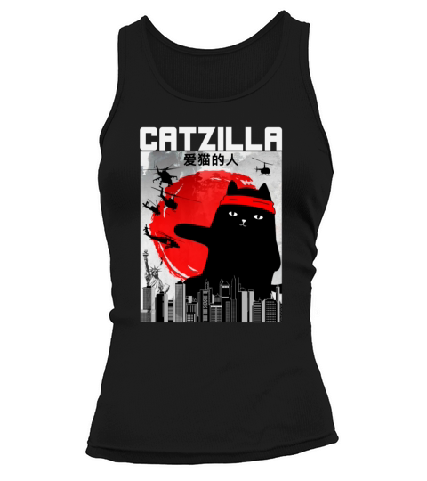 Funny Vintage Catzilla Japanese Retro Design Tank top Woman