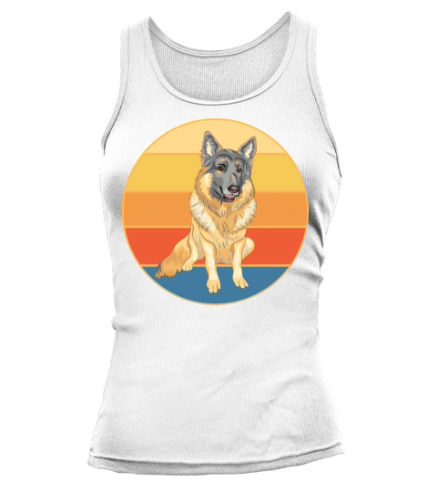 German Shepherd Dog Breed Vintage Retro Sunset Tank top Woman