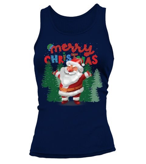 Merry Christmas Retro Vintage Pink Santa Claus Tank top Woman