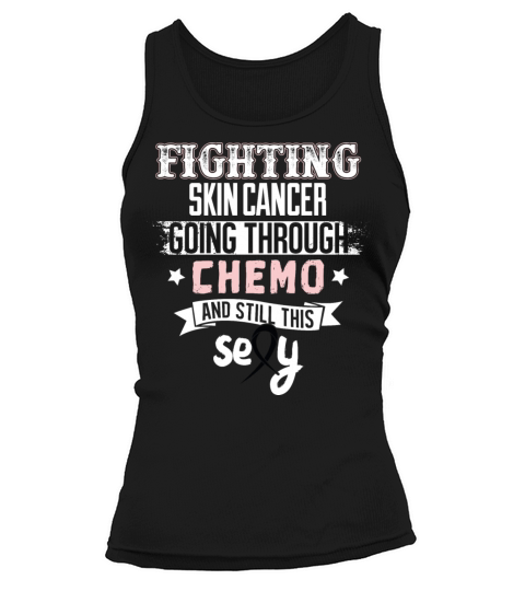 Skin Cancer Awareness Ribbon Shirt Tank top Woman