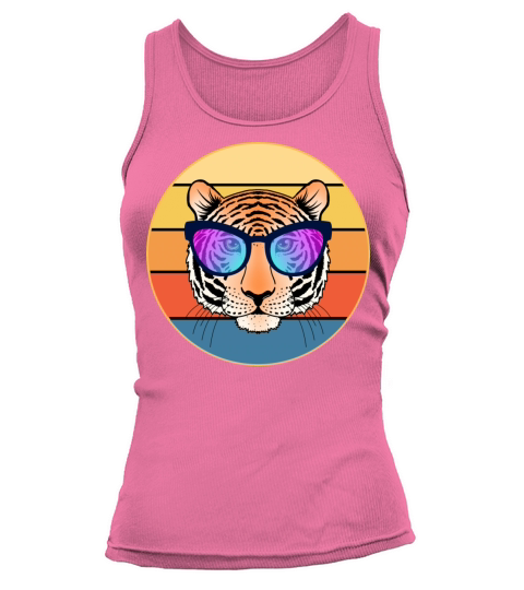 Tiger Big Cat Vintage Retro Sunset Tank top Woman