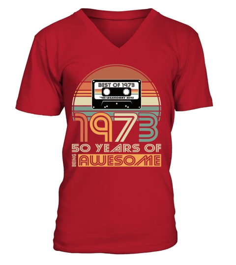 50th birthday vintage 1973 best of 1973 50 years V-Neck T-shirt
