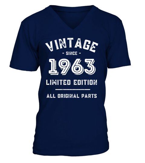 60 Years Vintage 1963 Retro 60th Birthday V-Neck T-shirt