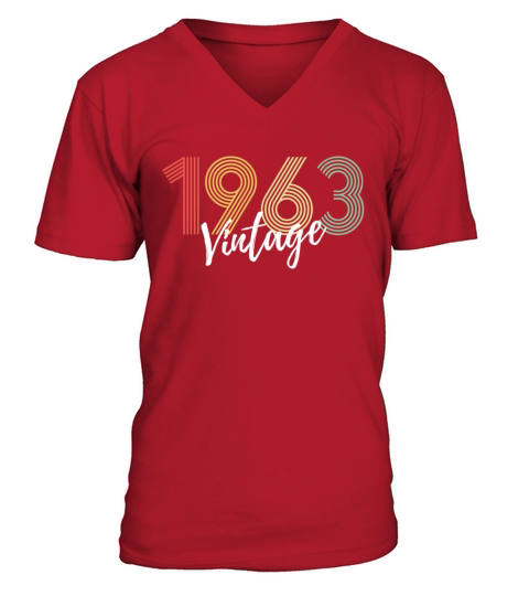 60 Years Vintage 1963 Retro 60th Birthday V-Neck T-shirt