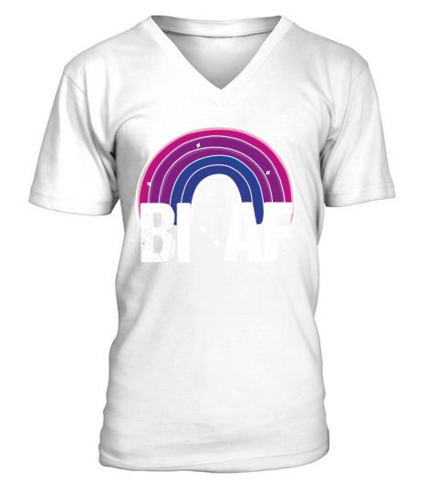 Bi AF Bisexual Pride Flag Rainbow V-Neck T-shirt
