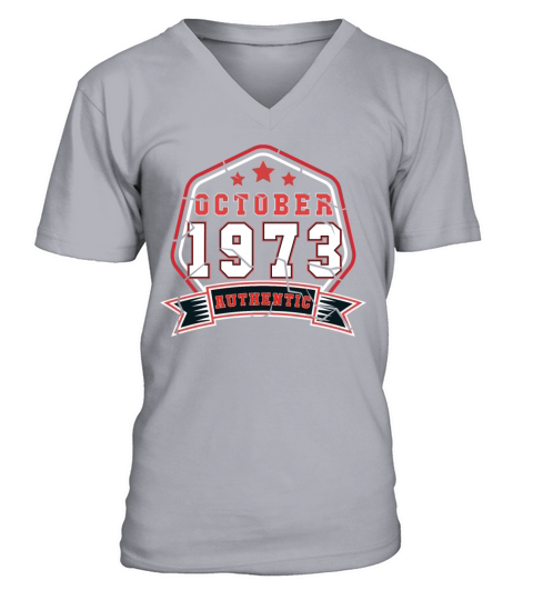 Born In October 1973 Vintage V-Neck T-shirt