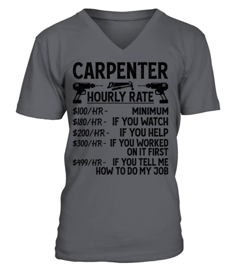 Carpenter Hourly Rate - Funny Carpenter Retro V-Neck T-shirt
