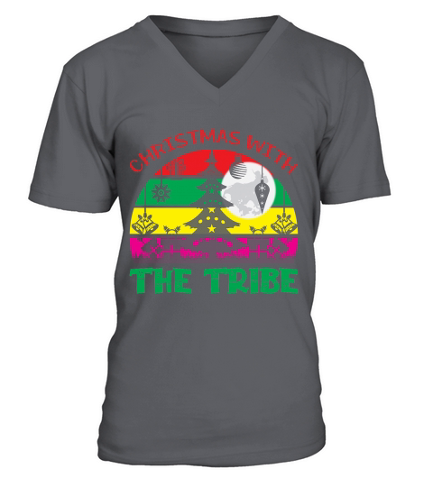 Christmas with the tribe christmas shirt V-Neck T-shirt