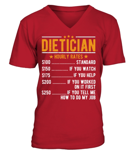 Dietician Hourly Rates V-Neck T-shirt