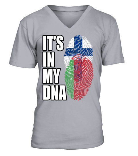 Finland And Belarusian Mix Heritage DNA Flag V-Neck T-shirt