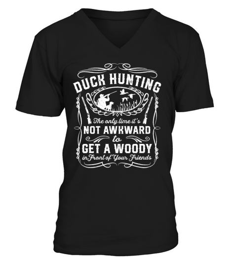 Funny Duck Hunting Vintage Woodie Hunter Friends G V-Neck T-shirt