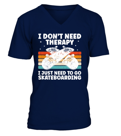 Funny Skateboarding Design For Skateboarder Cool V-Neck T-shirt