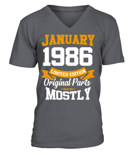 January 1986 Limited Edition Birthday Present V-Neck T-shirt