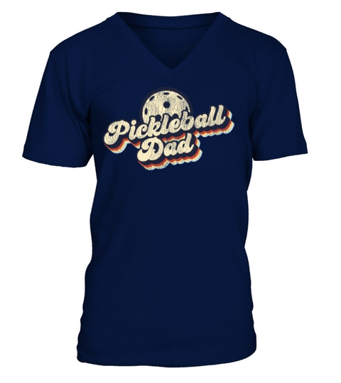 Pickleball Dad Father Retro V-Neck T-shirt