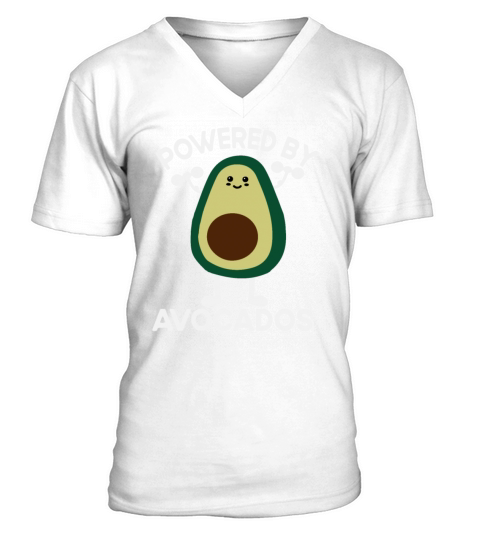 Powered-By Avocados Quote For Avocado Lovers V-Neck T-shirt