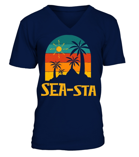 Seasta Beach Summer Ocean Tropical Seaside Trip V-Neck T-shirt