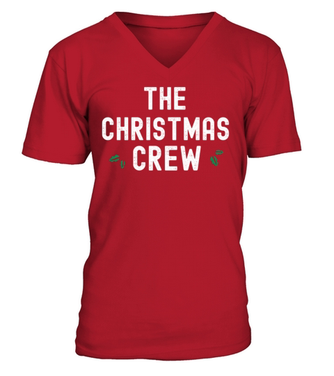 The Christmas Crew Pajama Group Funny Matching V-Neck T-shirt