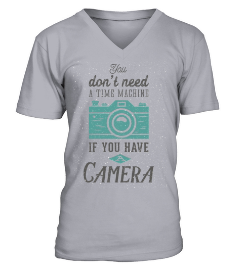 Vintage camera photography quote retro typography V-Neck T-shirt